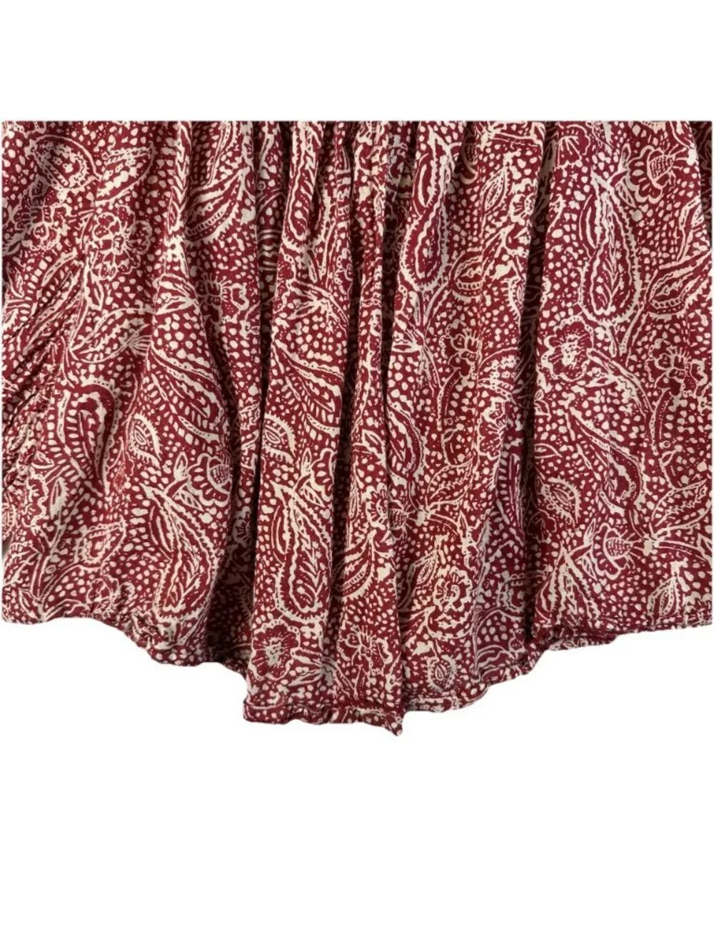 Free People Women's Size Small Cool Meadow Top Peasant Floral Oversized Red - Picture 9 of 13